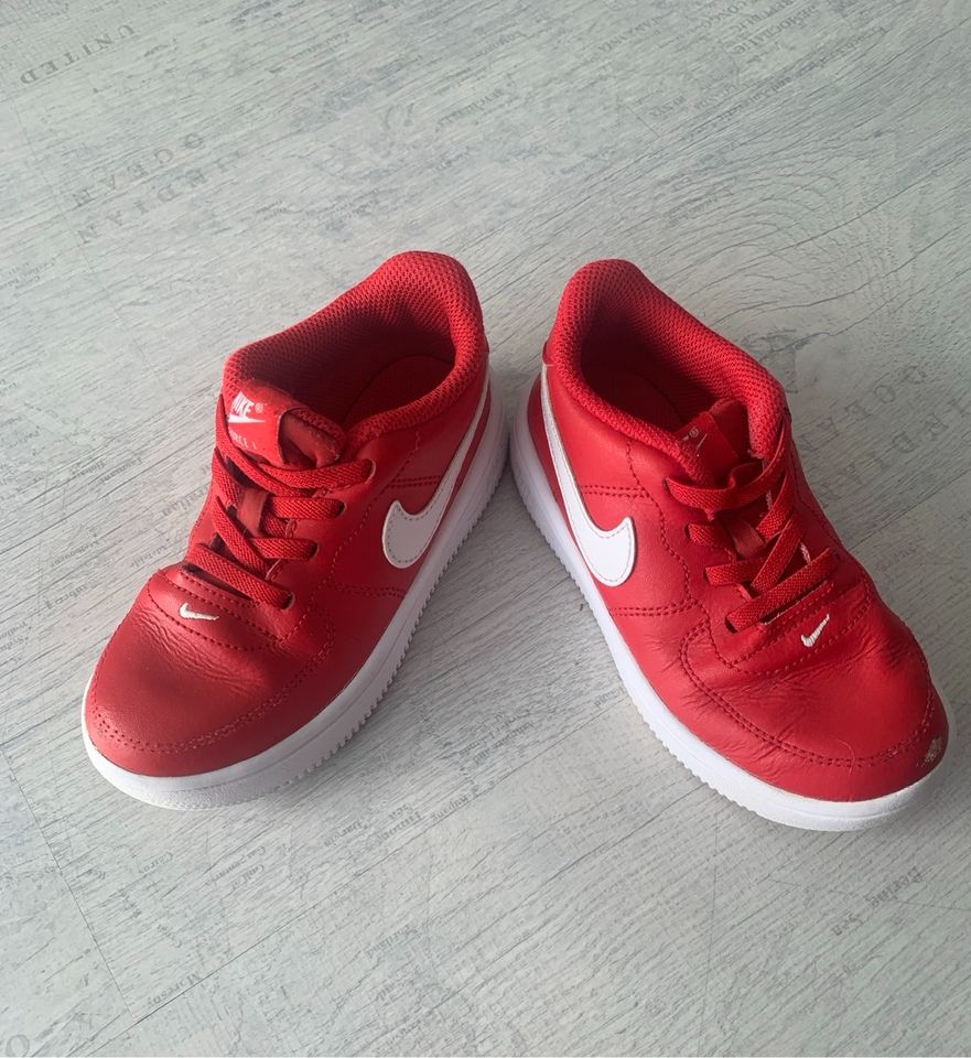 ✌️ NIKE AIR FORCE ONE 1 27 Rot Weiß  Sneaker Turnschuhe in Haibach