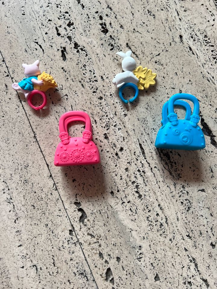 Polly Pocket Ringe in Tasche Hase, Hund Mattel 2009, McDonalds in Lemwerder