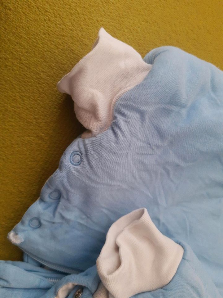 Schlummersack Schlafsack mit Füßen, Ärmel,  70cm, 3,5 tog, blau in Dohna