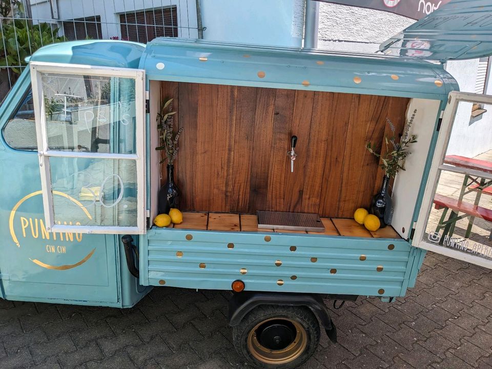 Piaggio Ape - Sektempfang mit "Puntino" für deine Hochzeit in Günzburg