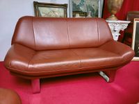 Sofa Couch echtes Leder Braun Rehbraun + Hocker Baden-Württemberg - Esslingen Vorschau