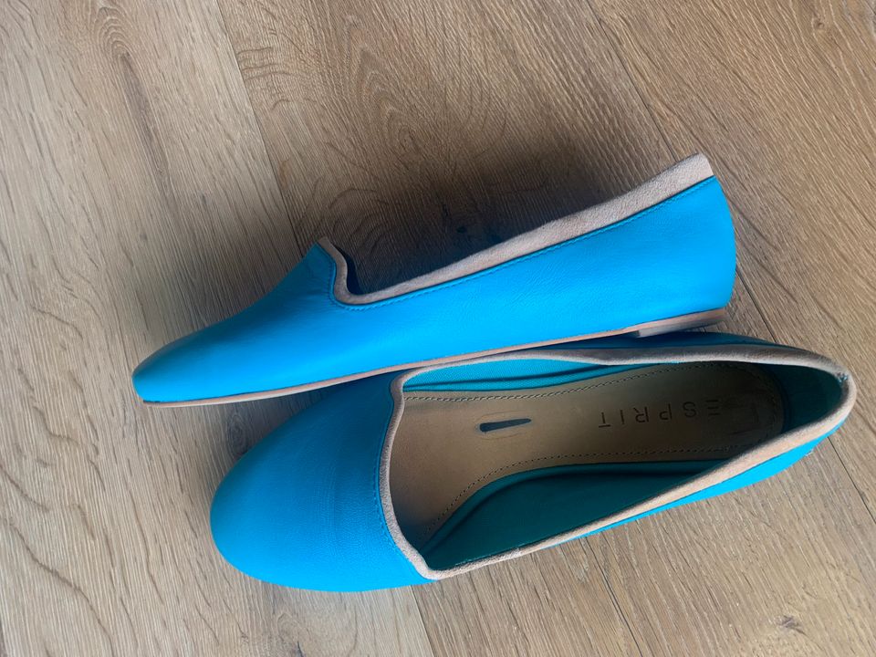 Esprit Ballerinas Gr.38 Blau /Türkis Leder Neuwertig in Moers