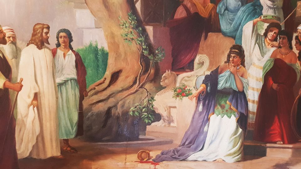 Großes Ölbild 90x170 cm Gemälde - Christus und die Sünderin in Düsseldorf