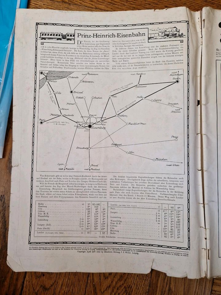 25. April 1912 Illustrierte Zeitung -Großherzogtum Luxemburg in Hamburg