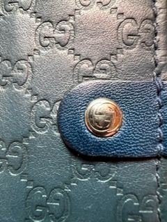 Gucci Portemonnaie Geldbörse Wallet Leder blau wie neu in Mainhausen