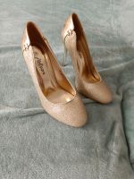 High Heels Pumps Größe 38 Gold mit Glitzer Dithmarschen - Brunsbuettel Vorschau