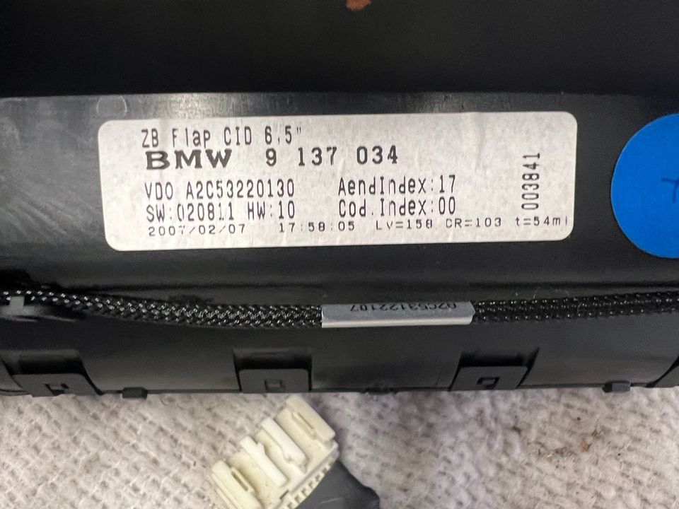 BMW Navi Display Monitor Z4M Z4 E85 E86 9137034 CID Klappdisplay in Daun