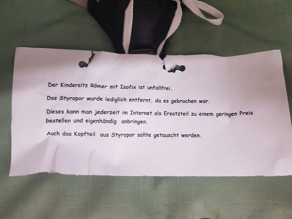 Römer Kindersitz fürs Auto/ mit Isofix/ gebraucht, aber guter Zus in Abtsgmünd