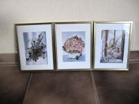 3x Bilder mit Rahmen gold weiß blau Blumen floral elegant Niedersachsen - Calberlah Vorschau