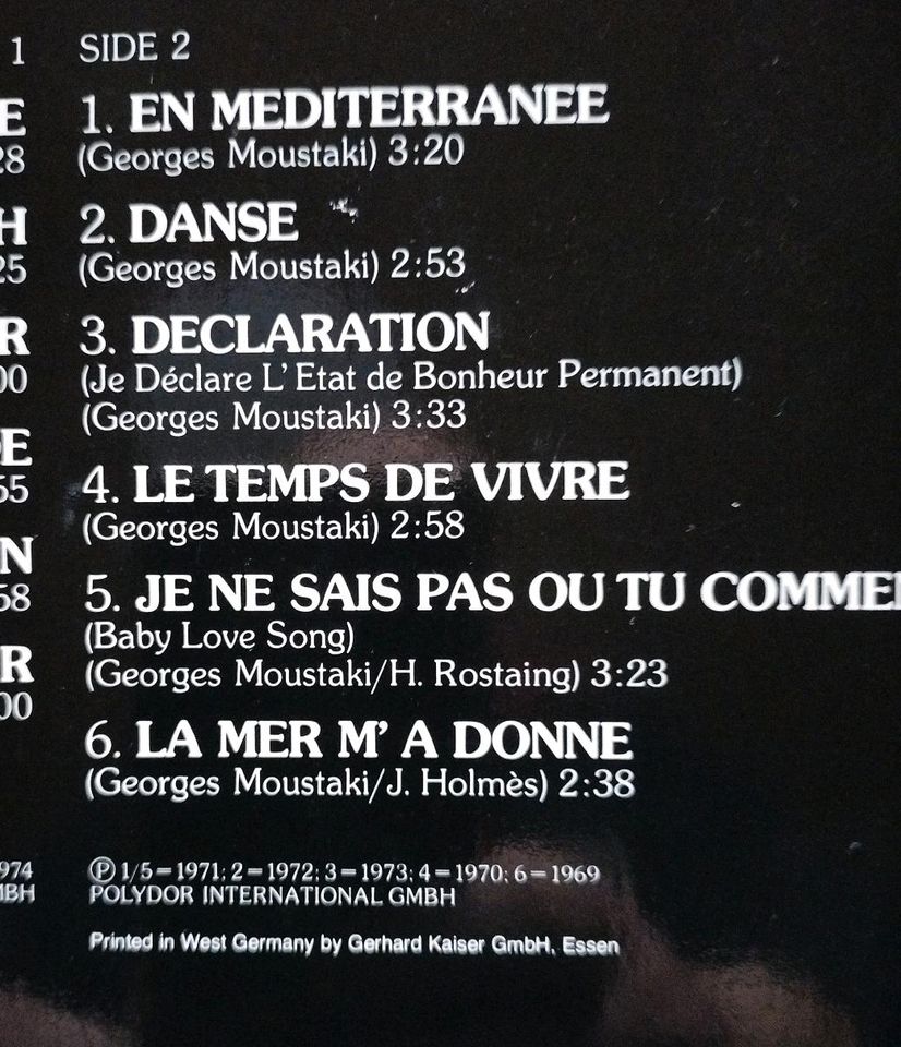 Georges Moustaki,, Chansons,, Album, Schallplatte, LP in Aken