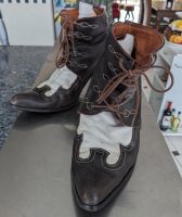 Vintage + Retro: Leder-Stiefeletten, spitz, Saloon-Look, Gr.37 Düsseldorf - Heerdt Vorschau