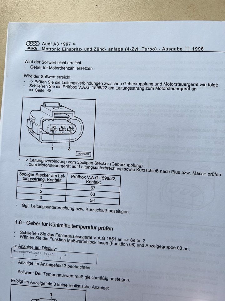 Reparaturleitfaden Audi A3 8L Motor-Gemischaufbereitung in Dortmund