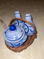 DDR Keramik Set im Körbchen Sachsen - Schlettau Vorschau