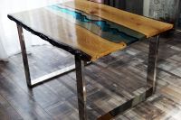 Esstisch Tisch Handgefertigt Echtholz Epoxidharz LED Beleuchtung Nordrhein-Westfalen - Kirchlengern Vorschau