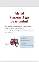 Fahrrad-Hundeanhänger zu verkaufen Baden-Württemberg - Reutlingen Vorschau
