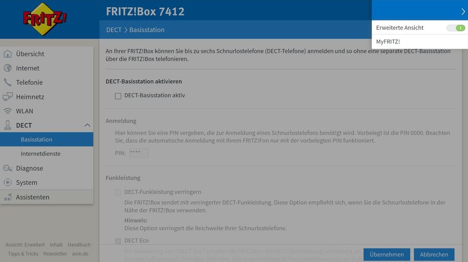 Fritzbox 7412 NO Branding!  WLAN + LAN Repeater  ADSL / VDSL Rout in Langenstein