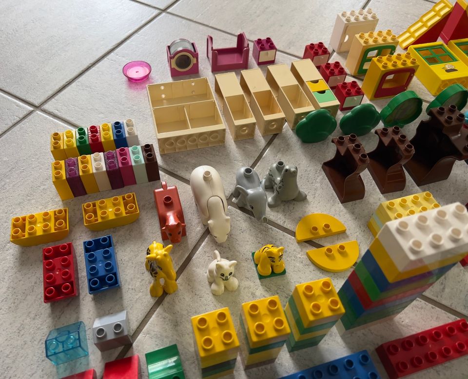 Lego Duplo Paket - 130 Teile - Autos, Figuren, Bauplatten, Steine in Borgentreich