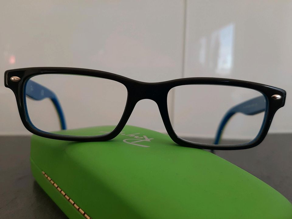 Ray Ban Kinder Brille brillengestell blau lime XXL Bügel Logo in Winnenden