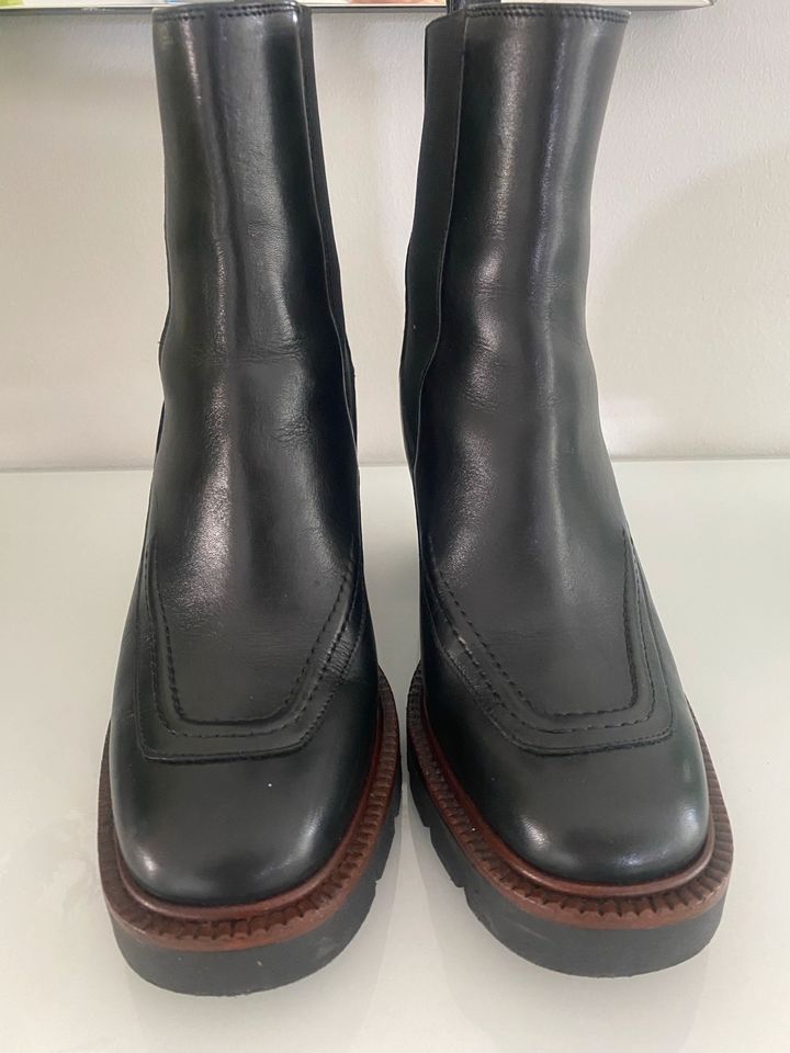 Marc Cain Ankle Boots Stiefeletten schwarz Größe 38 Leder wie Neu in Merseburg