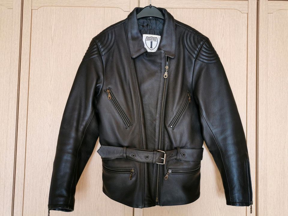 Motorradjacke, Lederjacke, Highway1, schwarz, Gr. 40 in Aham