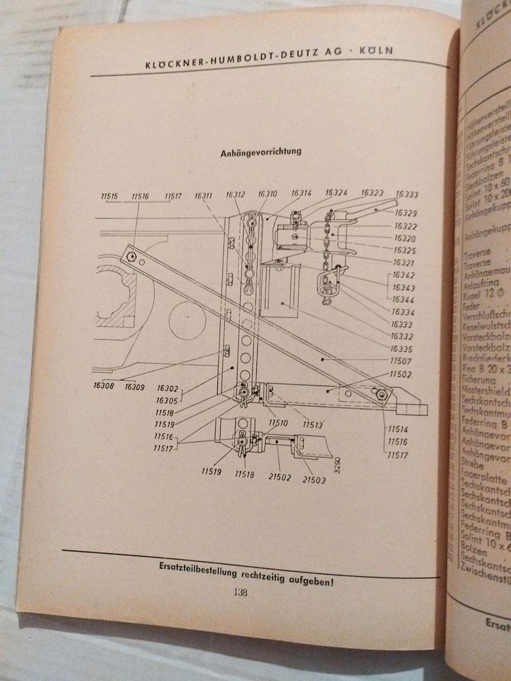 Deutz D30/34 PS Ersatzteilliste Original in Kamen