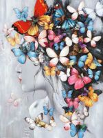 Diament Painting Set Motiv Frau mit bunten Schmetterlingen Bayern - Thaining Vorschau