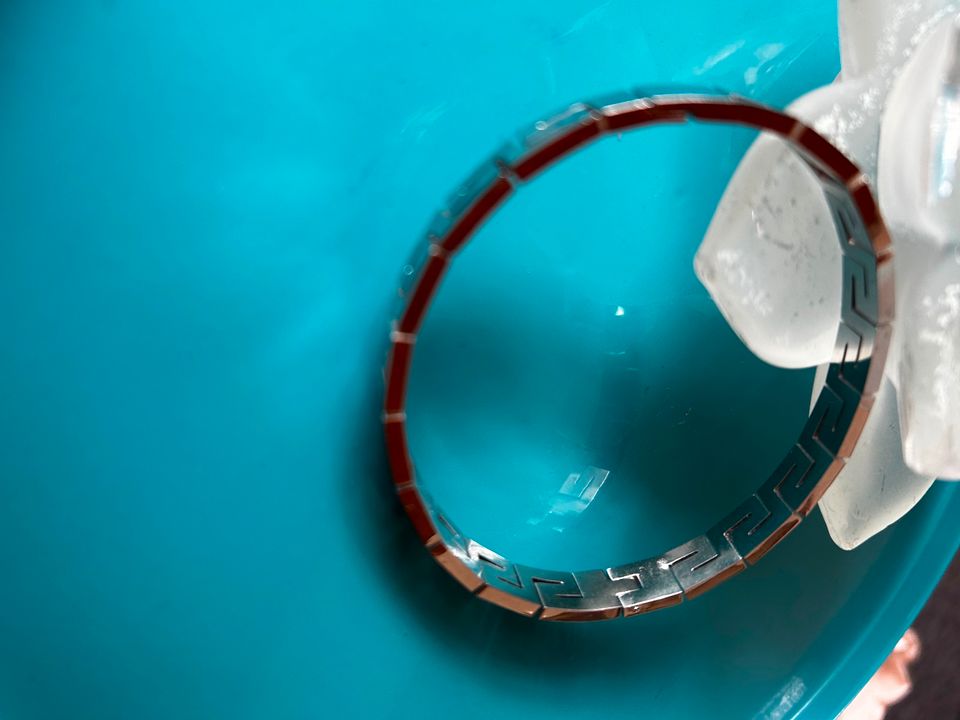 Edelstahl Silberarmband mit Mäander, griechisches Armband.Neu! in Allmersbach