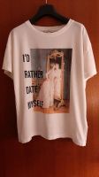 T-Shirt weiß XS/S Aufdruck "I'd rather date myself" C&A München - Sendling-Westpark Vorschau