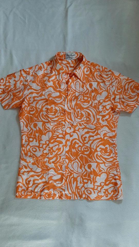 Hemd kurzarm original Shankar's weiß orange Größe M retro in Pfaffenhausen