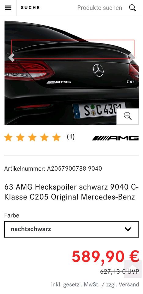 Mercedes C Klasse Amg Dachspoiler A2057900788 in München
