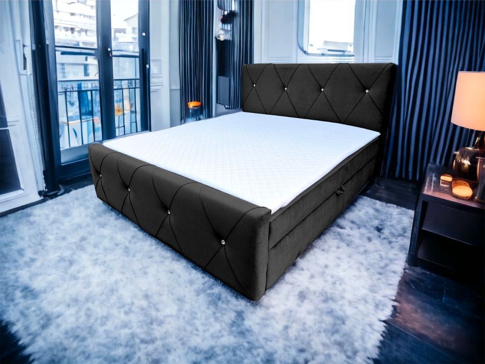 Boxpringbett /Kontinentales Bett /Schlafzimmerbett mit Bettkästen in Berlin