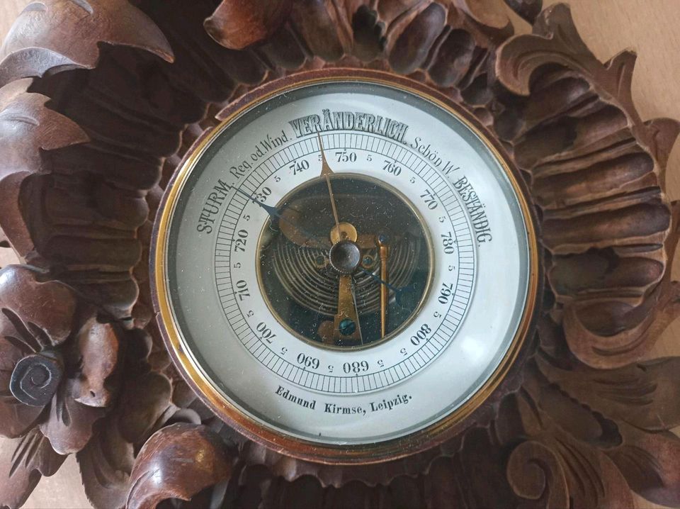 antikes Barometer Edmund Kirmes Leipzig in Oederan
