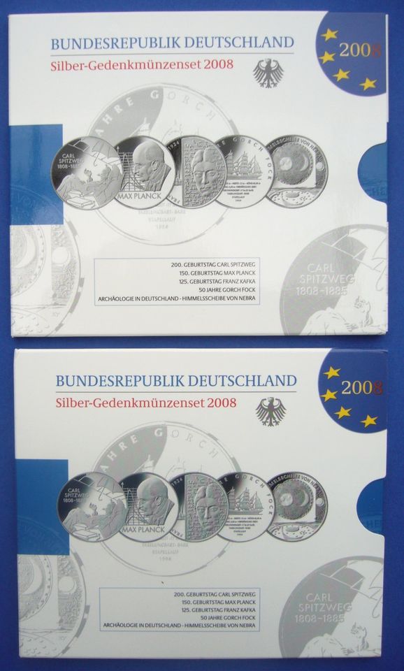 10 EURO Silbermünzen Gedenkmünzen Set 2003 - 2010 OVP im Blister in Wallmerod