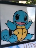 Selbstgemaltes Glasbild: Pokémon Schiggy (20x20cm) Bochum - Bochum-Nord Vorschau