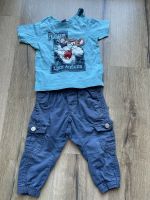 Set Hose + T-Shirt Cargohose Shirt Gr. 80 Tieger Frühjahr Sommer Hessen - Niestetal Vorschau