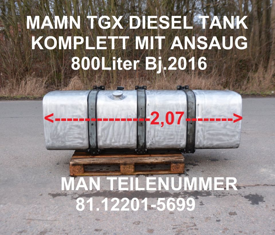 MAN TGX DIESEL ALU TANK 800 L KOMPLETT MIT KONSOLEN ANSAUG in Hessisch Oldendorf