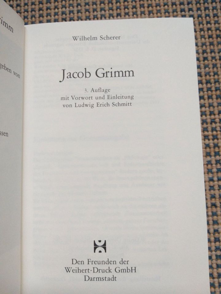Jacob Grimm - Wilhelm Scherer in Starzach