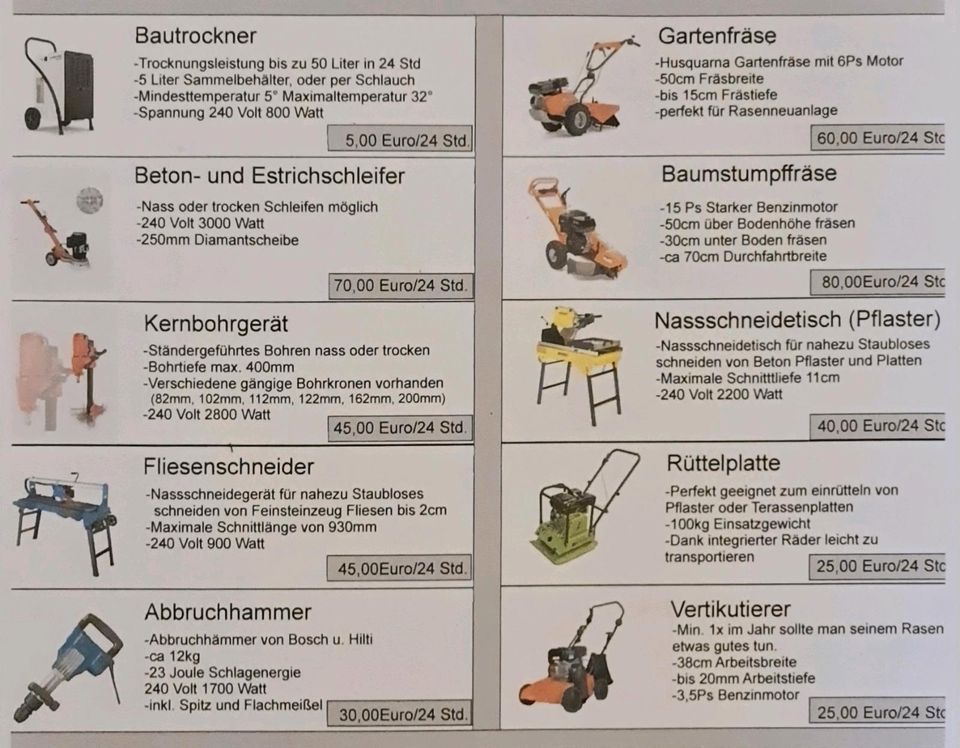 Kernbohrgerät "ZU VERMIETEN" in Aholfing