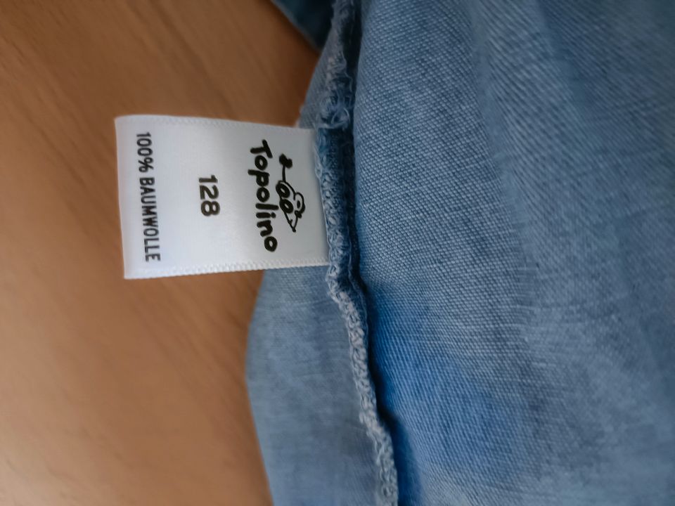 Kleid Jeanskleid leicht 100 % Baumwolle / Topolino / 128 / NEU in Trostberg