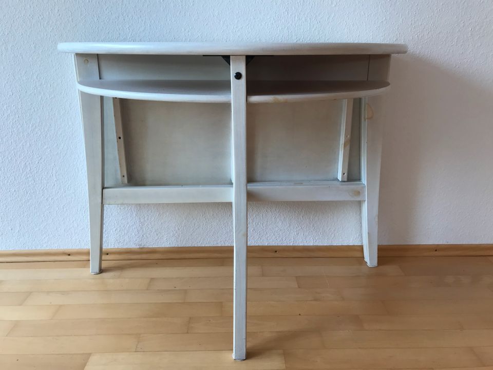IKEA LEKSVIK Klapptisch Tisch halbrund Beistelltisch weiß in Aachen