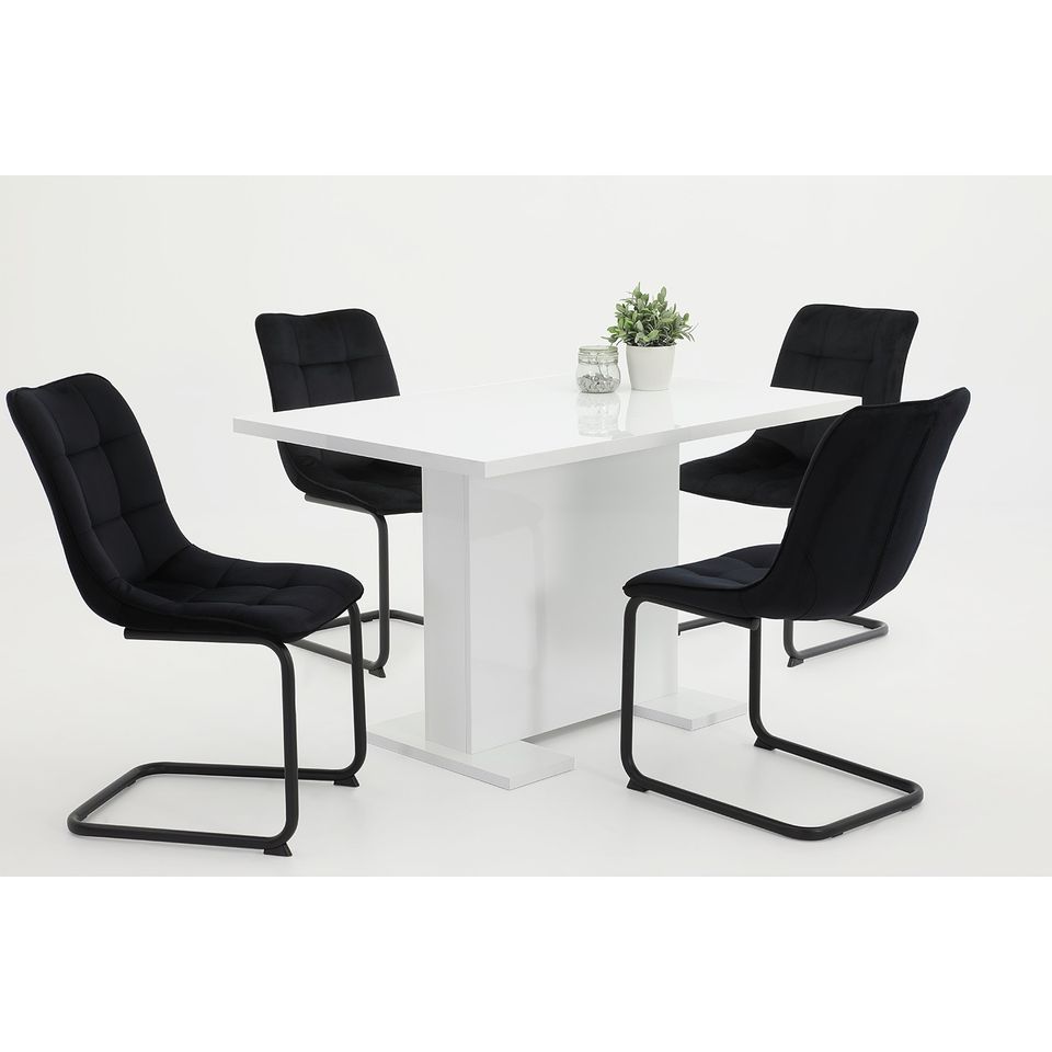 6x Stühle in schwarz - Samtoptik in Langfurth