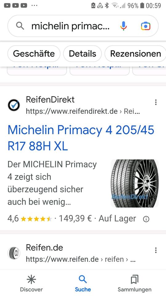 Satz Michelin Primacy 205 / 45 R17 88H XL, Dot 2320. in Amberg