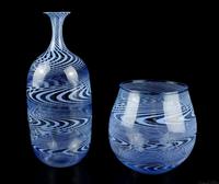 DDR Glasvasen Windlicht Blumenvase blaue Glas Vase Dekoration Sachsen - Sehmatal-Sehma Vorschau