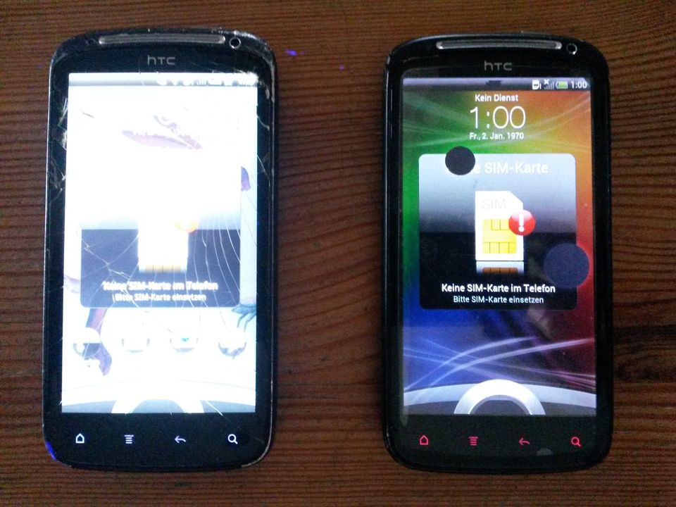 2x HTC Sensation Z710e mit mehreren Akkus - Display beschädigt in Miltenberg