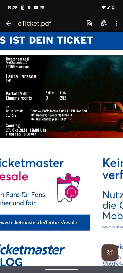 Tausche! 2 Laura Larsson Tickets Hannover gegen Hamburg/ 27.10.24 in Hamburg