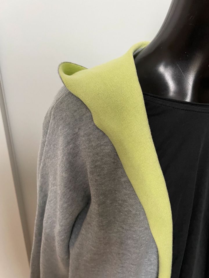 Edc Strickjacke Cardigan neon grün grau Gr XL Pullover Kapuze in Wuppertal