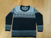 Strickpulli Pullover hellblau dunkelblau Norwegermuster Gr. 40/42 Bayern - Moosinning Vorschau