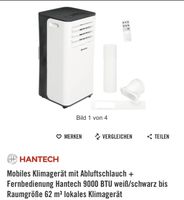 Klimaanlage Hantech mit Abluftschlauch und Fernbedienung Berlin - Pankow Vorschau