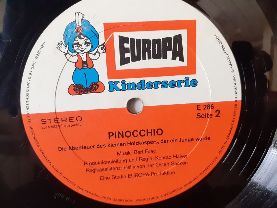 LP Pinocchio Hörspiel nach Carlo Collodi's Europa Kinderserie in Schorndorf