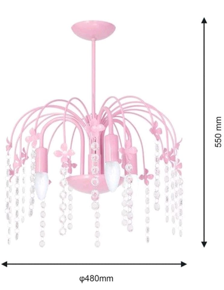 Kronleuchter,  Deckenlampe, Lampe rosa in Großdubrau